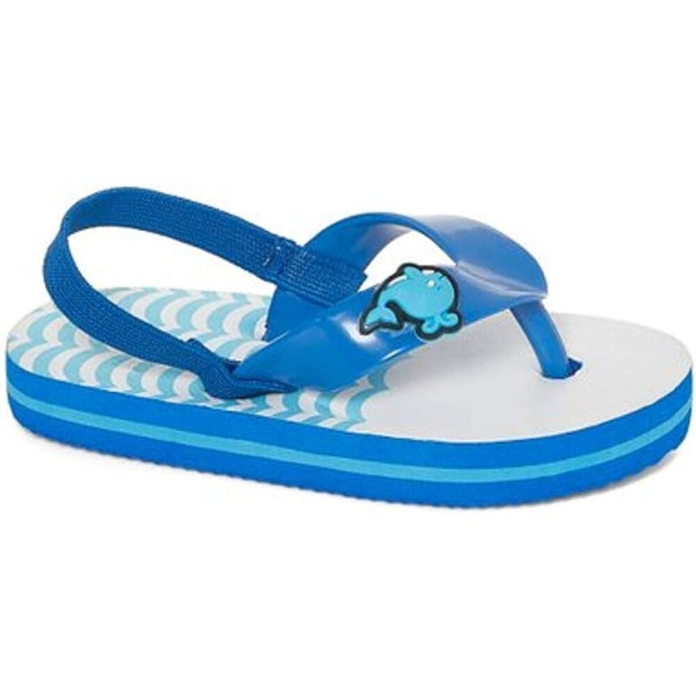 Zac & Evan Toddler/Little Boy Whale Flip Flops/Sandals, Size 11/12
